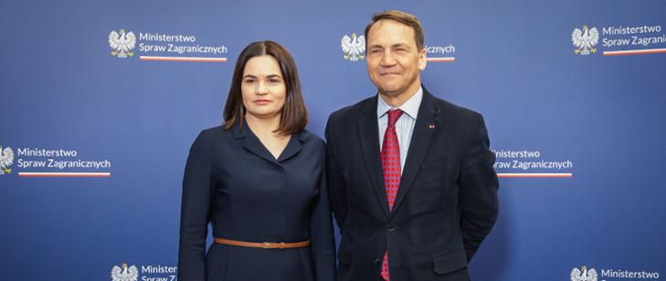Spotkanie Ministra Spraw Zagranicznych z liderką białoruskiej opozycji demokratycznej Swiatłaną Cichanouską