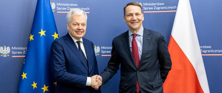 Spotkanie ministra Radosława Sikorskiego z unijnym komisarzem Didierem Reyndersem