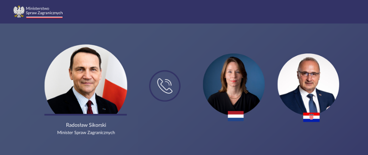 Rozmowy telefoniczne ministra Radosława Sikorskiego z ministrami spraw zagranicznych Niderlandów i Chorwacji