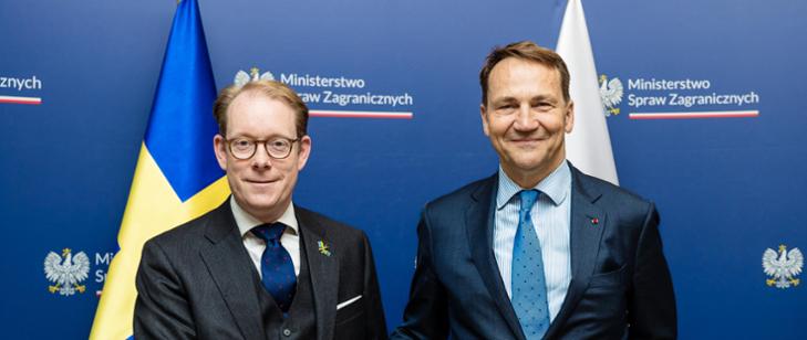 Minister Radosław Sikorski spotkał się z szefem szwedzkiej dyplomacji Tobiasem Billströmem